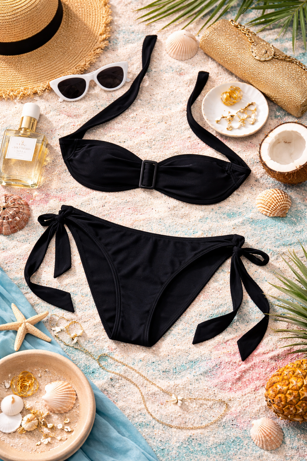 Miami Girl | Strapless black with matching bottom | Female Swimwear - Image 2