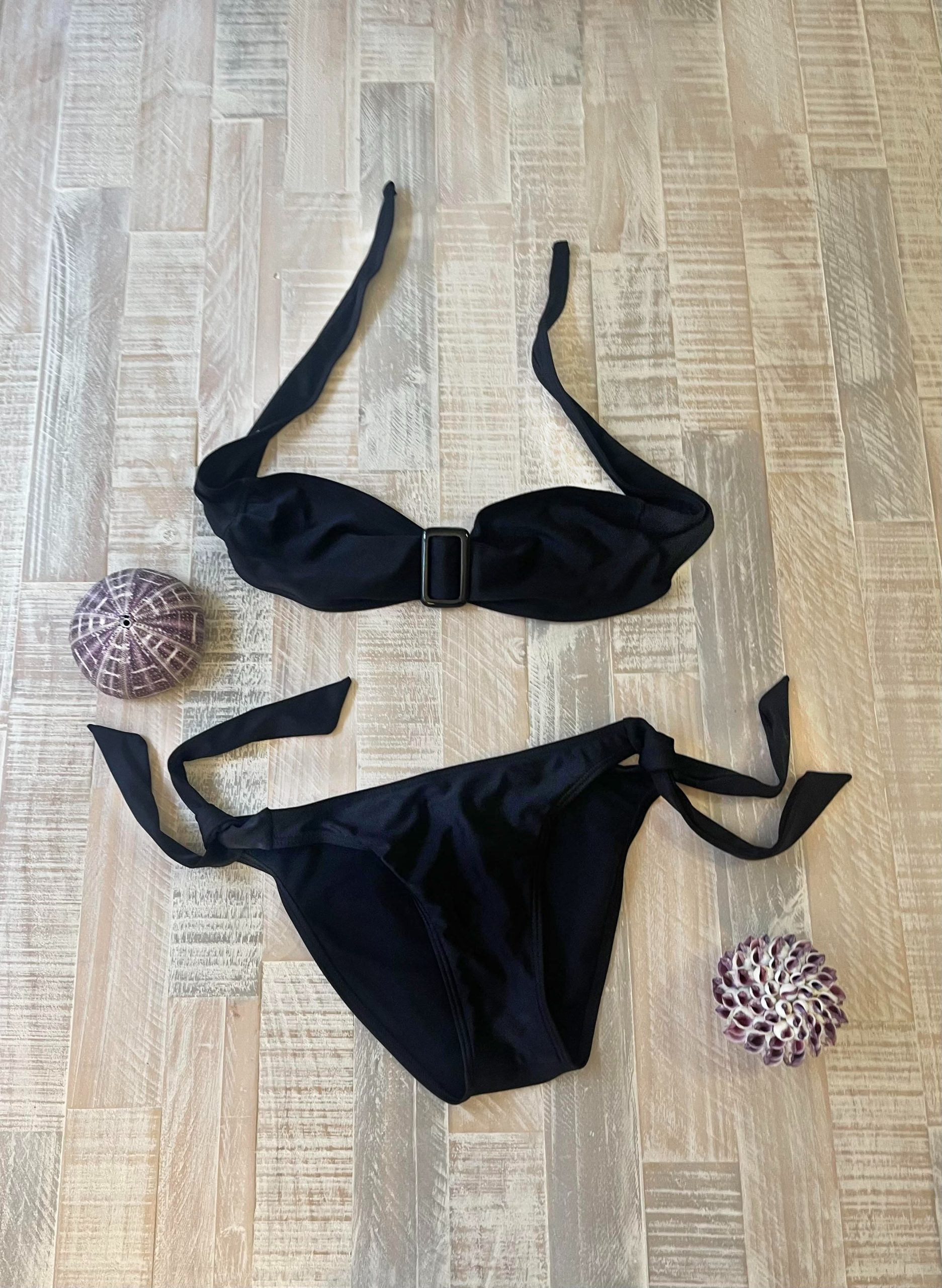 Miami Girl swimwear | Black strapless with matching bottom – The Navy Diver